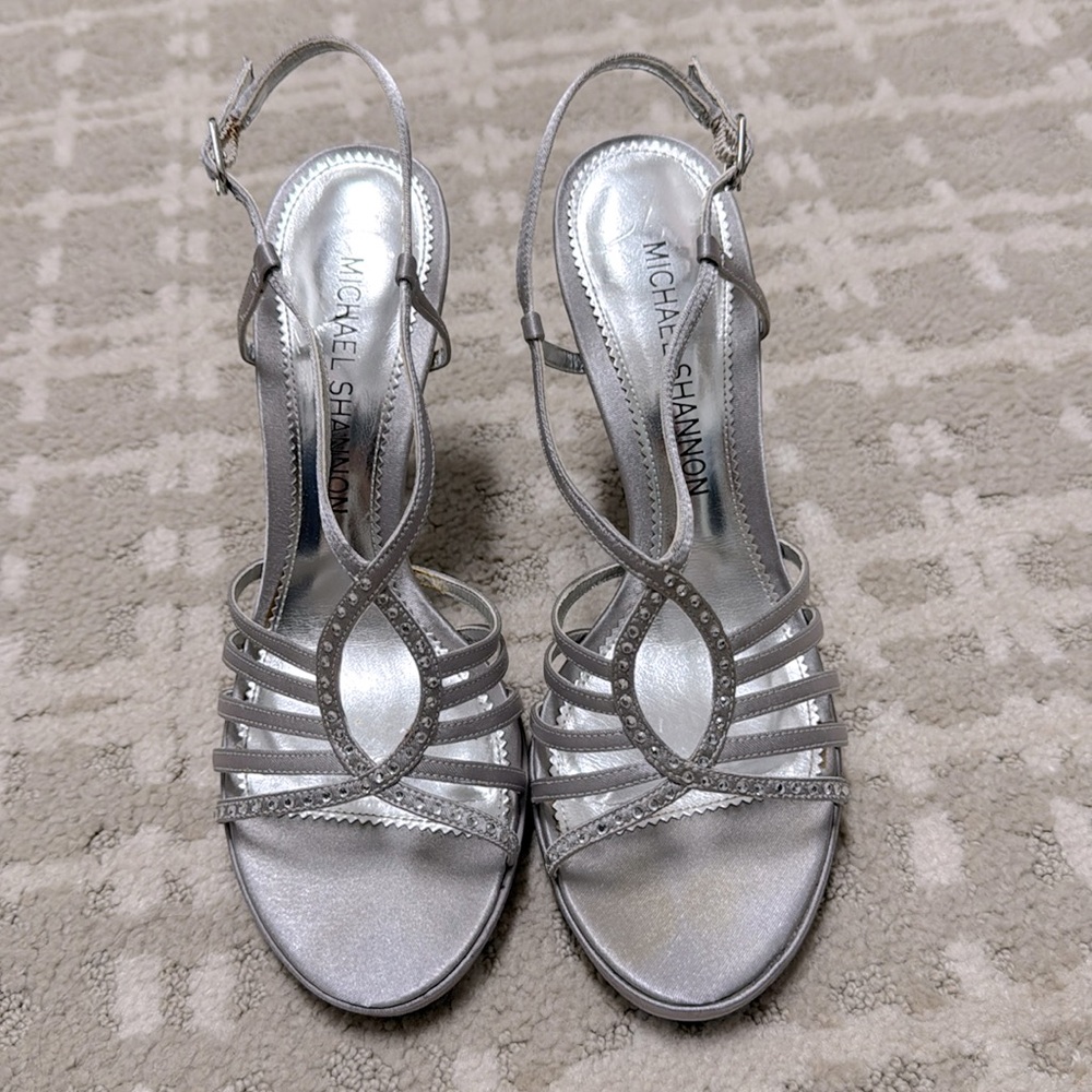 Michael Shannon silver heels, size 7.5